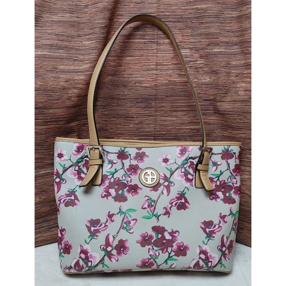Gianibernini Handbags - Gianibernini Women's Cherry Blossom Floral Handbag 3-Pocket Purse